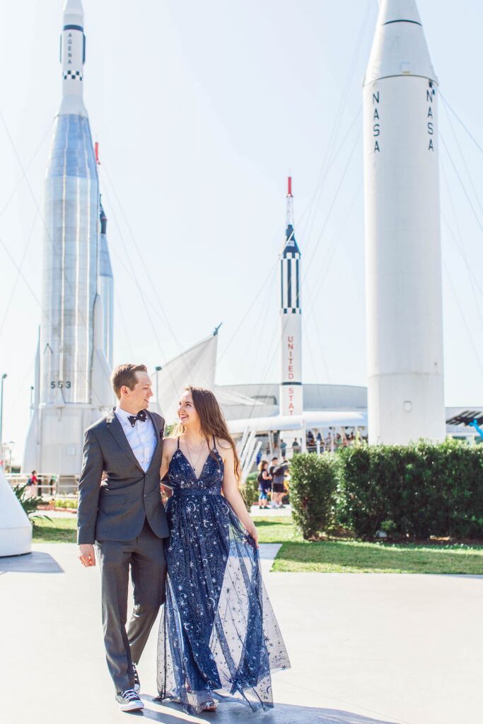 Emily and Chadd’s Cosmic Orlando Elopement at Kennedy Space Center